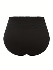 3 Pack Textured High Waisted Seamless Panties Set Plus Size Women's Underwear