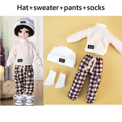12 Inch Doll Sweater Top Pants Hat Socks Set