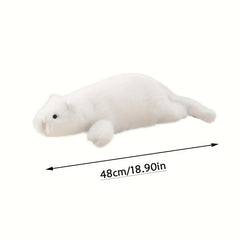 Realistic Snow Ferret Plush Stuffed Animal - Festive Soft Holiday Gift