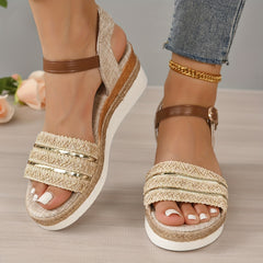 Women's Wedge Platform Sandals with Ankle Strap