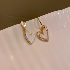 2pcs Girls Heart Asymmetrical Earrings Kids Accessories