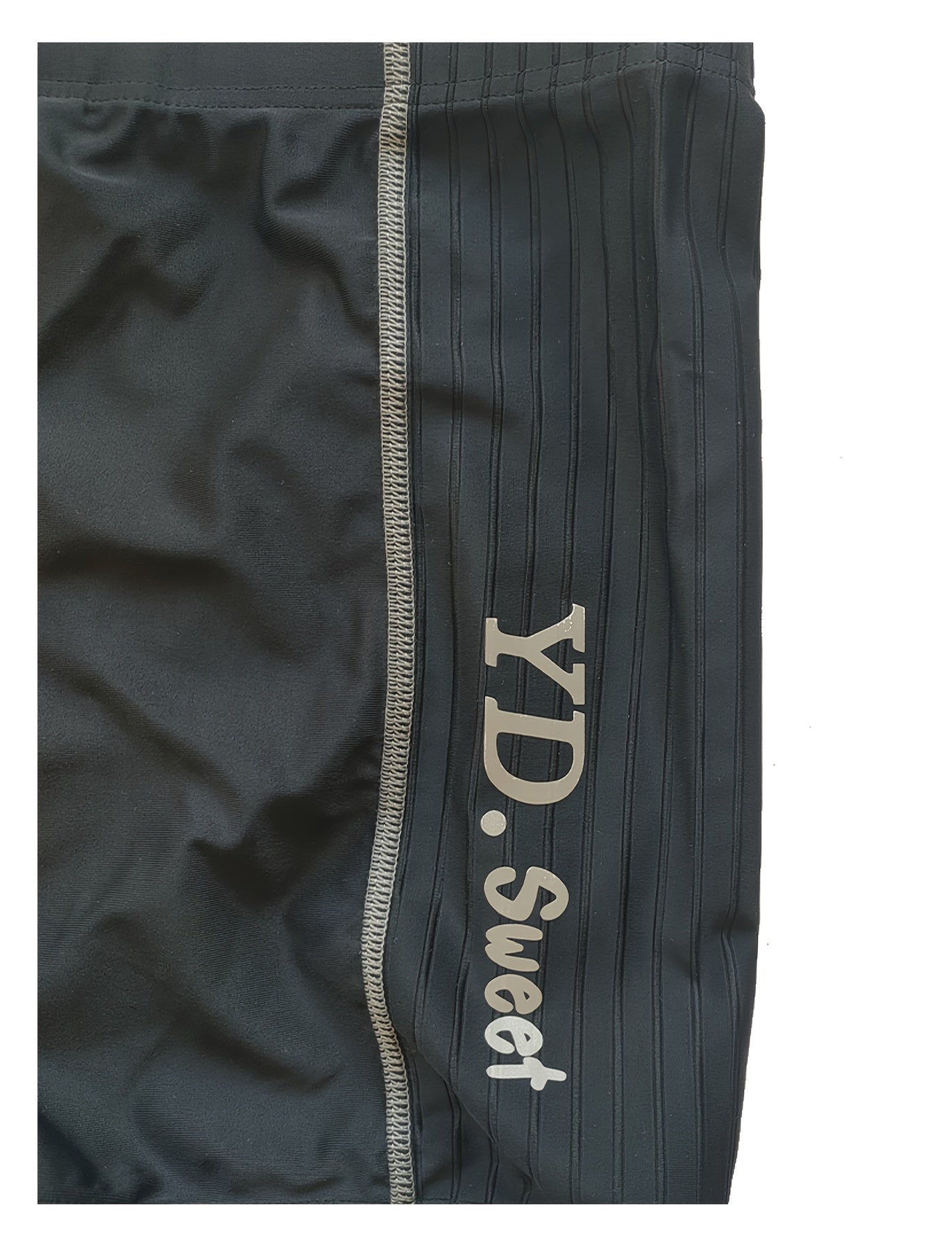 Men's Alphabet Pattern Boxer Swim Trunks High Stretch Swimwear