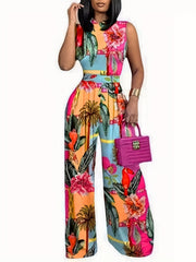 Tie Dye Mock Neck Jumpsuit