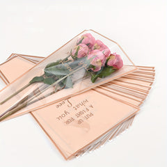 50pcs Golden Edge Transparent Waterproof Flower Packaging Bags