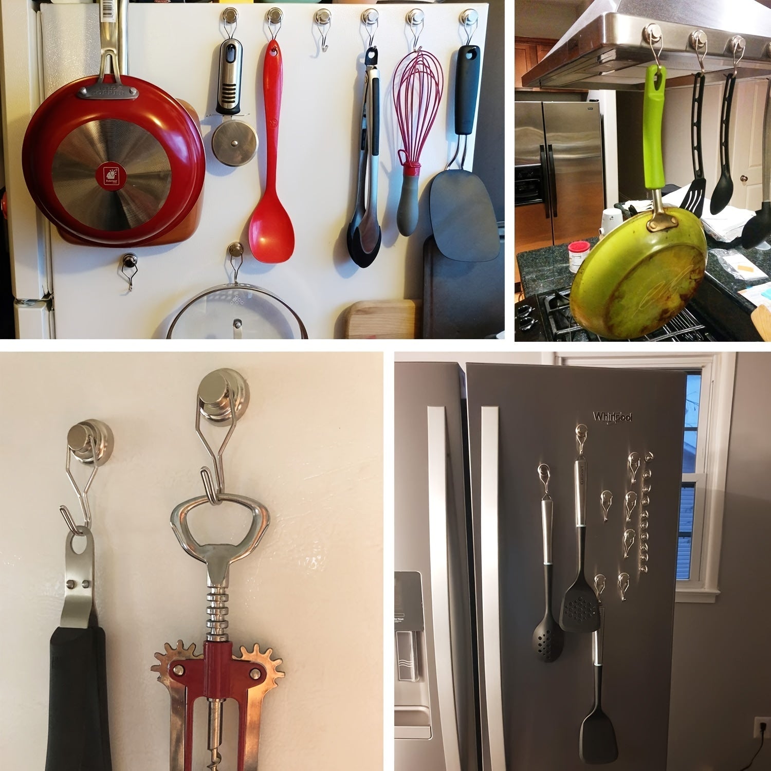 4pcs Magnetic Hooks 34KG Swivel Heavy Duty for Hanging Grill Refrigerator