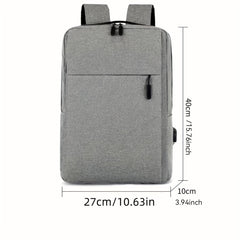 Casual Minimalist Laptop Backpack Solid All Match Storage Work Bag