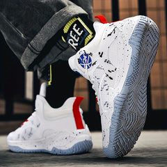 Men's Non Slip Basketball Shoes Comfy Shock Absorption Sneakers