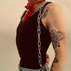 Punk Steel Chain O ring Chain Strap For Men