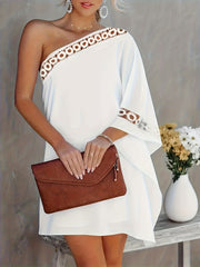 One Shoulder Lace Party Mini Dress