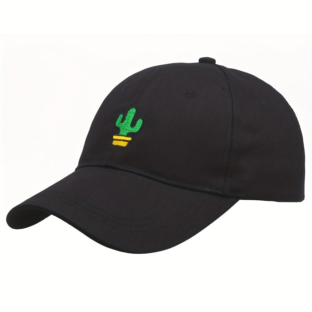 Cactus Embroidery Baseball Cap Adjustable Sunscreen Dad Hat