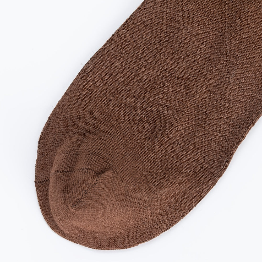 4 Pairs Solid Calf Socks Women's Knee High Stockings Hosiery