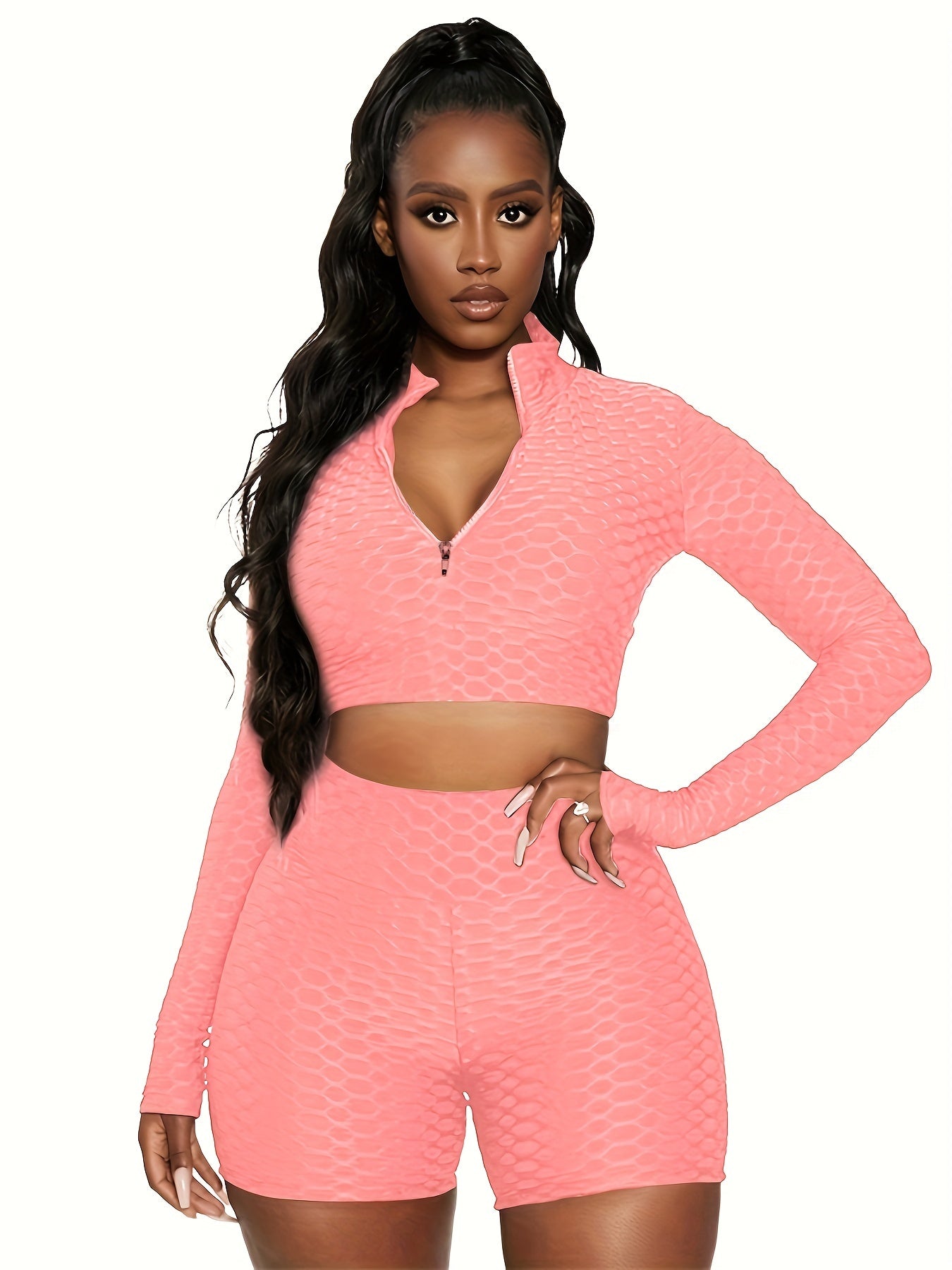 Women's Yoga Tracksuit Set Solid Long Sleeve Casual Sportswear