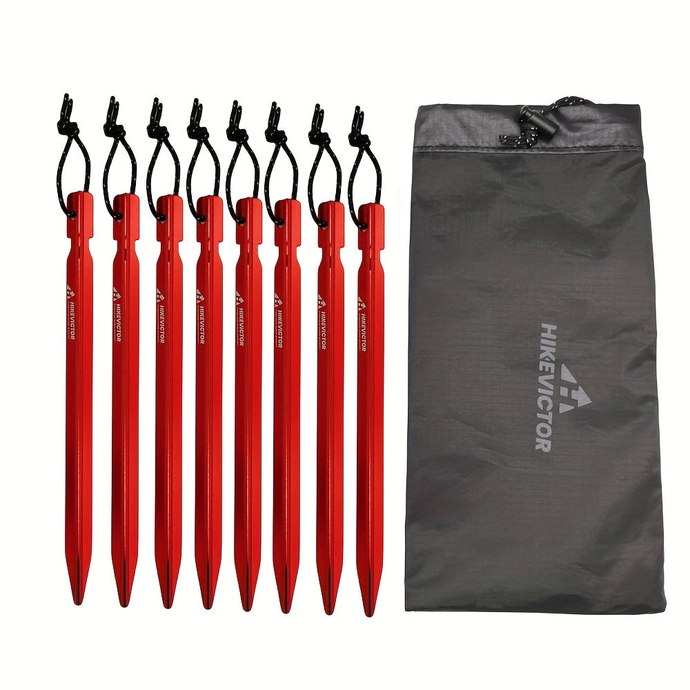 8pcs Aluminum Ground Nails Tent Stakes Reflective Rope Lightweight Tent Pegs