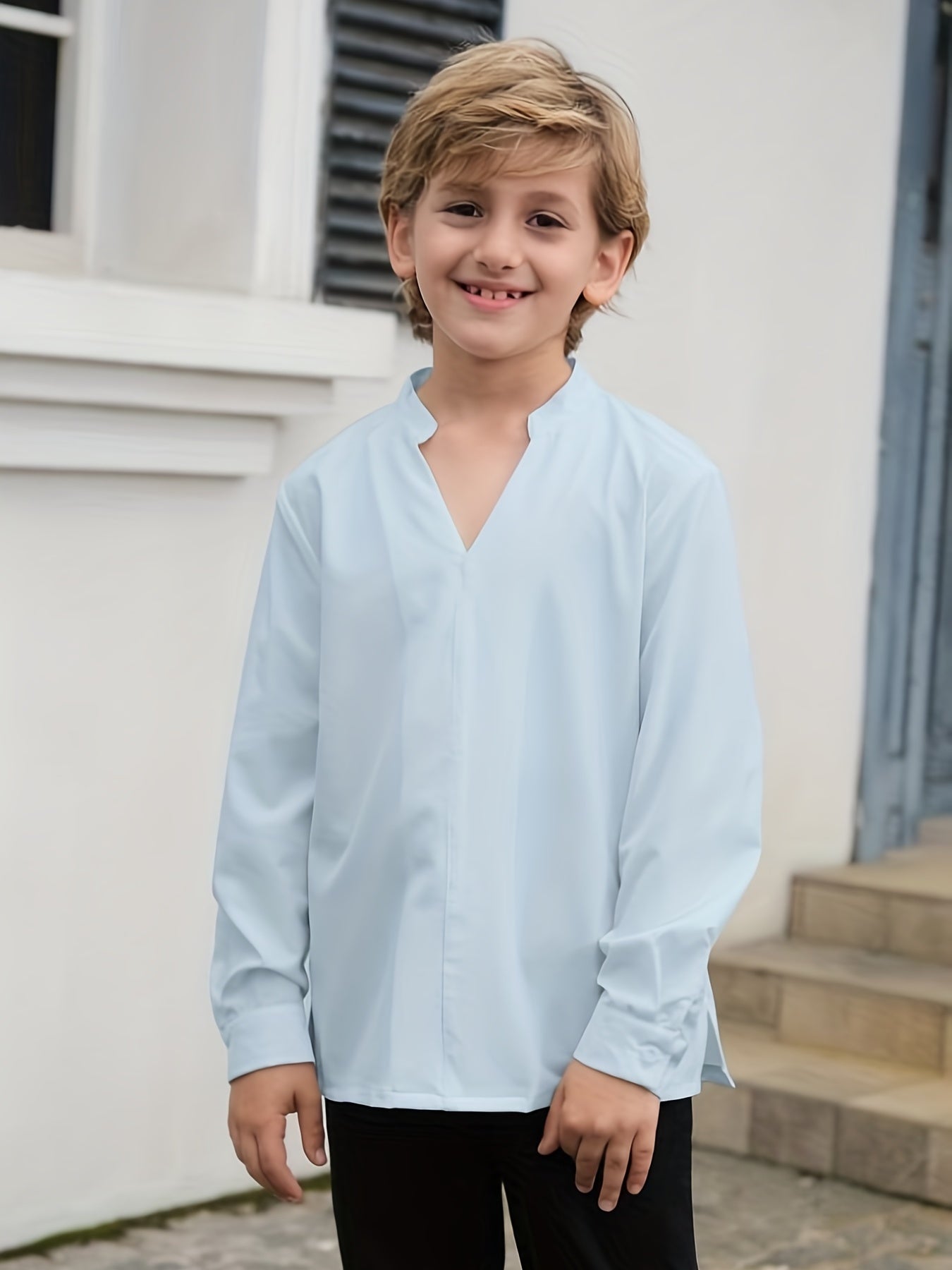 Boys Long Sleeves Shirt Preppy Style For Spring And Summer Kids Clothes