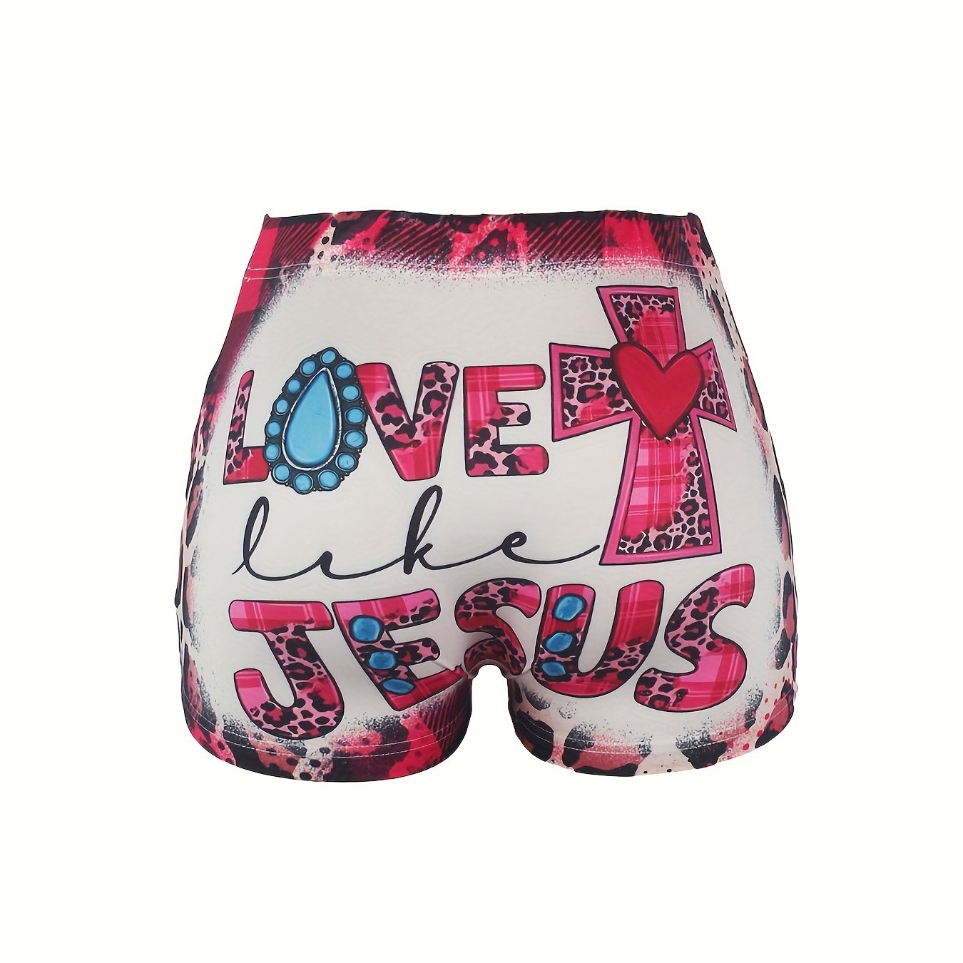 Leopard Print Skinny Shorts for Women