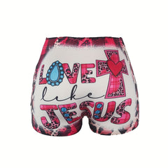 Leopard Print Skinny Shorts for Women