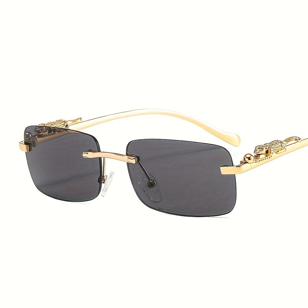 Gradient Tint Golden Frame Sunglasses Vintage Oversized Square