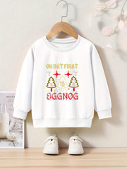 OERYUI Cartoon Christmas Tree & Letter Print Sweatshirt
