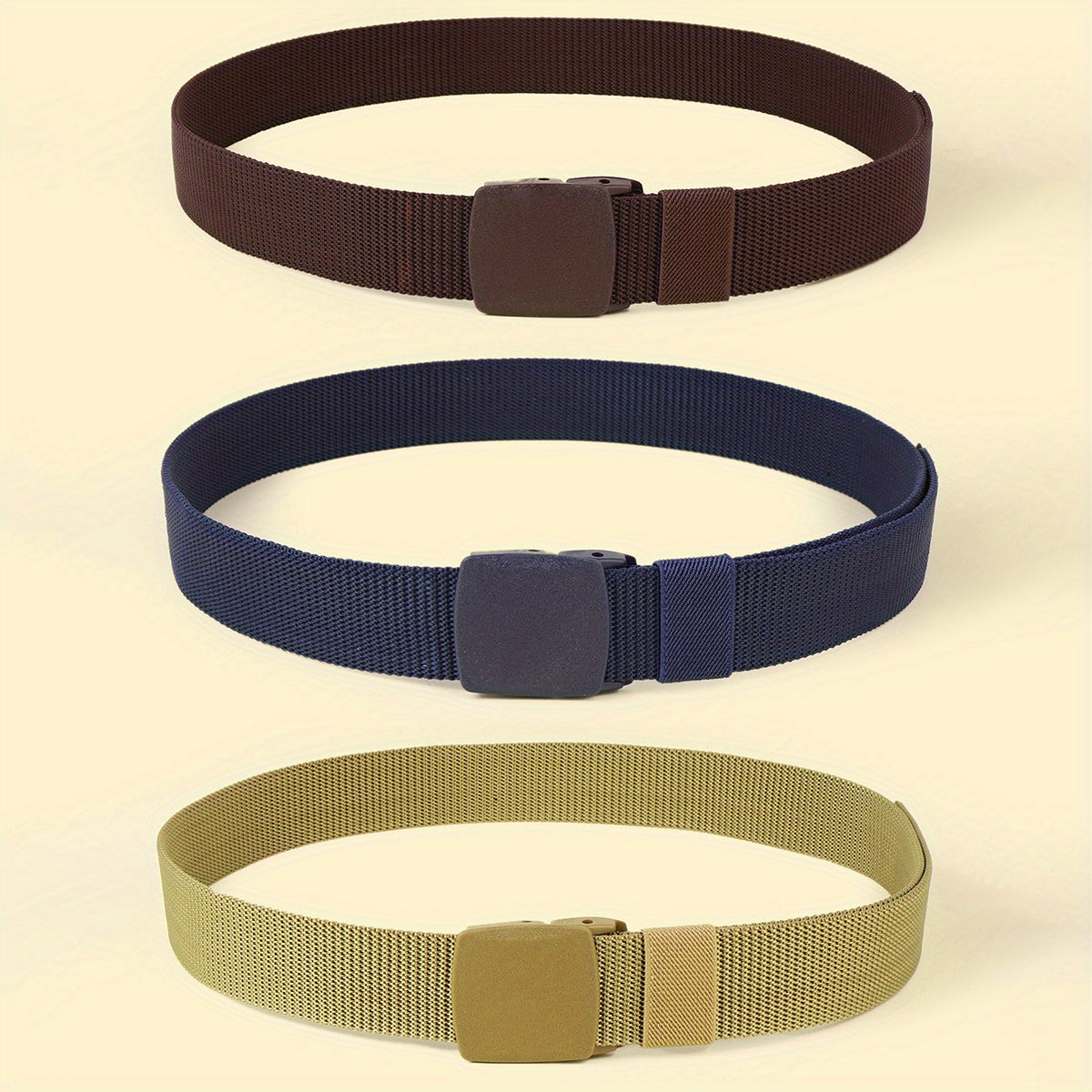 3pcs Nylon Belts Set for Men