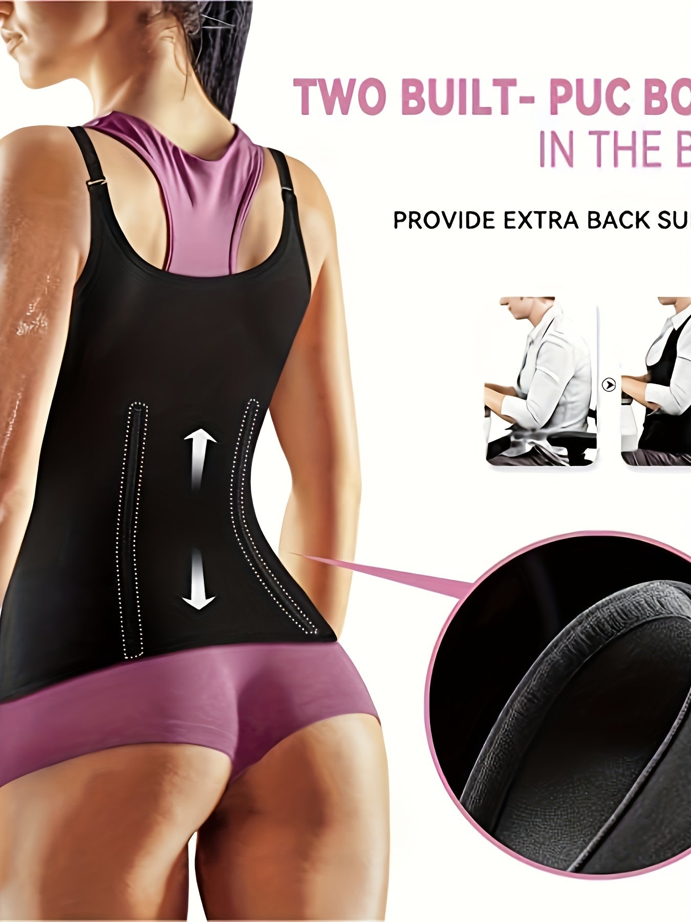 Women's Zipper Waist Trainer Vest Corset Neoprene Sweat Sauna Tank Top