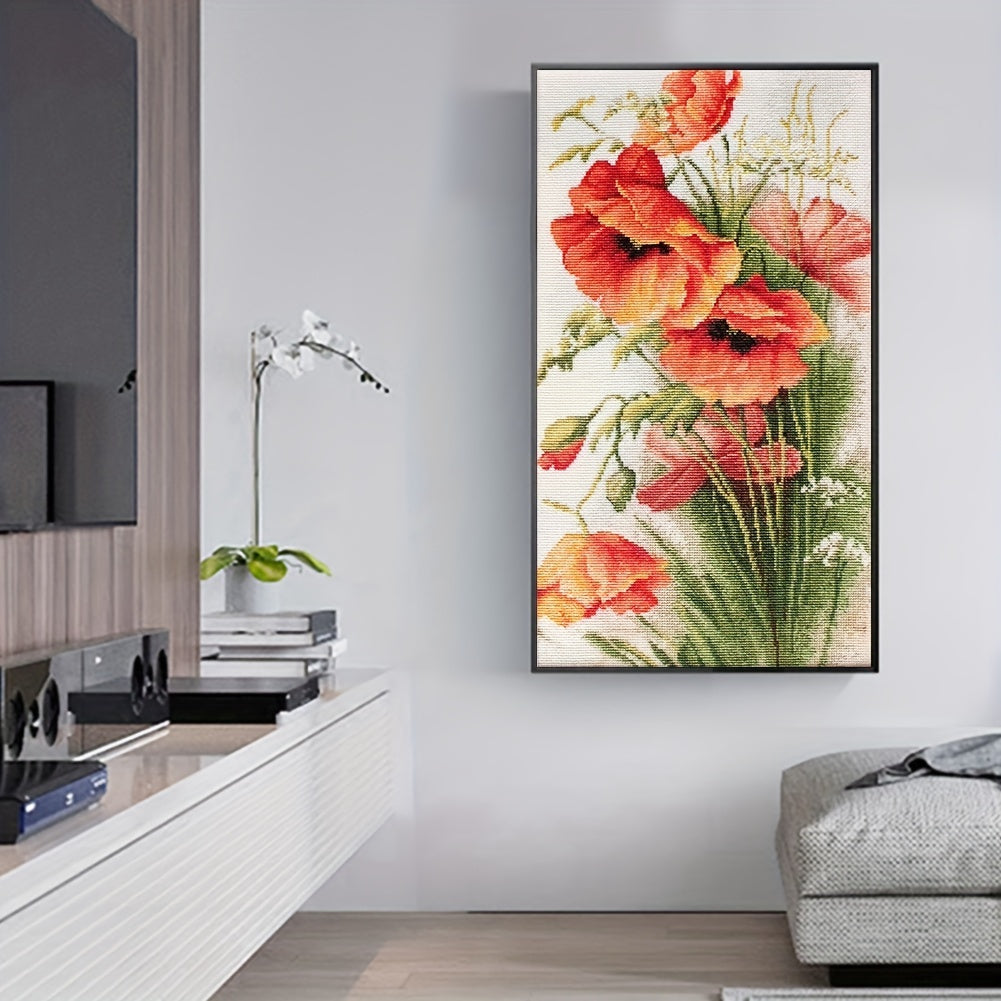 1pc Embroidery Kit Cross Stitch For Adults Corn Poppy Patterns