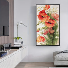 1pc Embroidery Kit Cross Stitch For Adults Corn Poppy Patterns