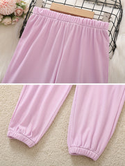 Girls' Breathable Thin Jogger Pants Long Length