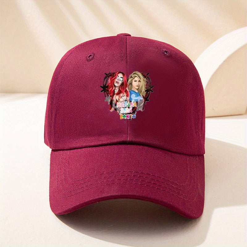 Cartoon Girl Print Baseball Cap Y2K Dad Hat