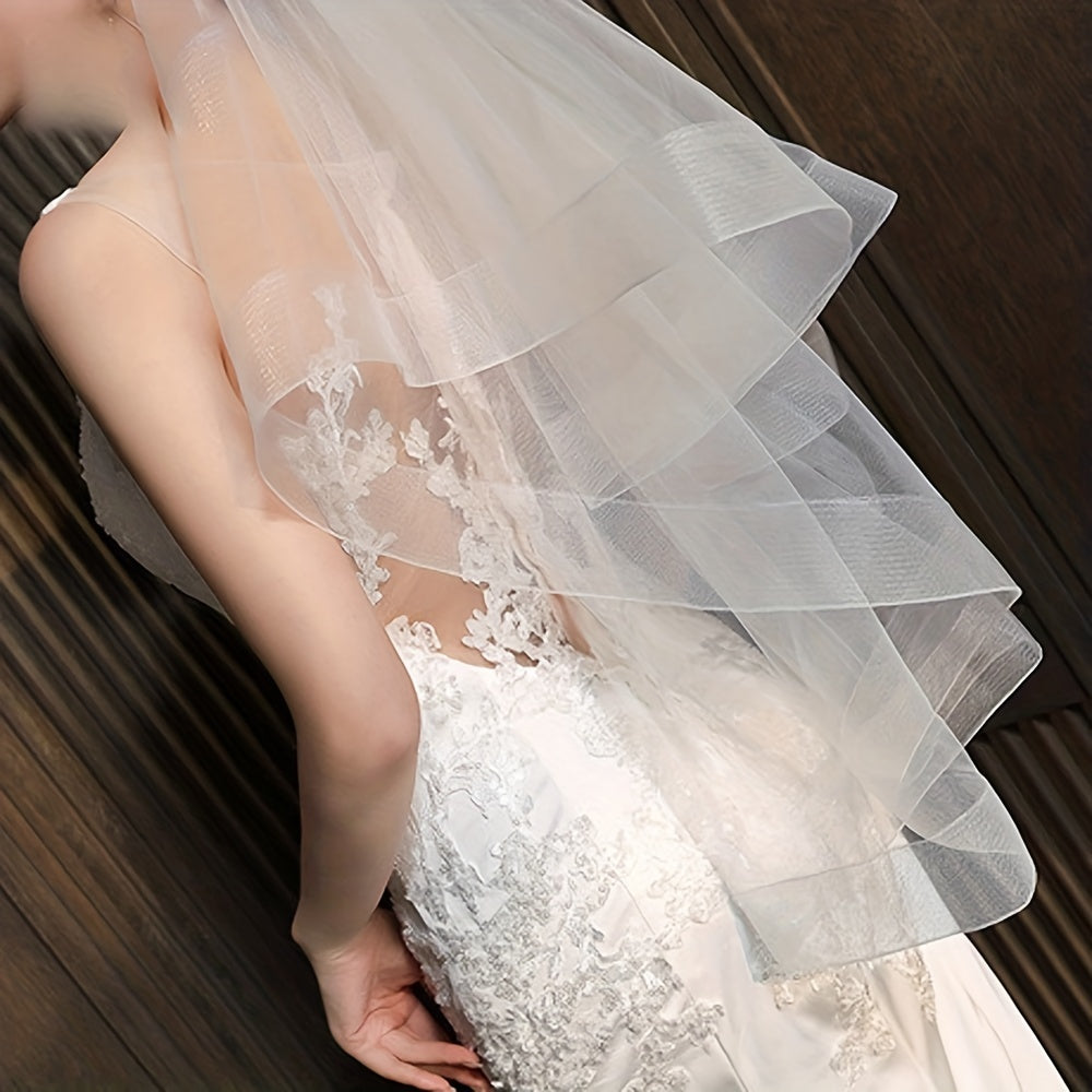 Double Layer Thin Head Veil With Comb Bridal Wedding Accessories