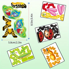10pcs Cartoon Insect 3D Puzzle DIY Puzzle Party Small Gift Random Pattern