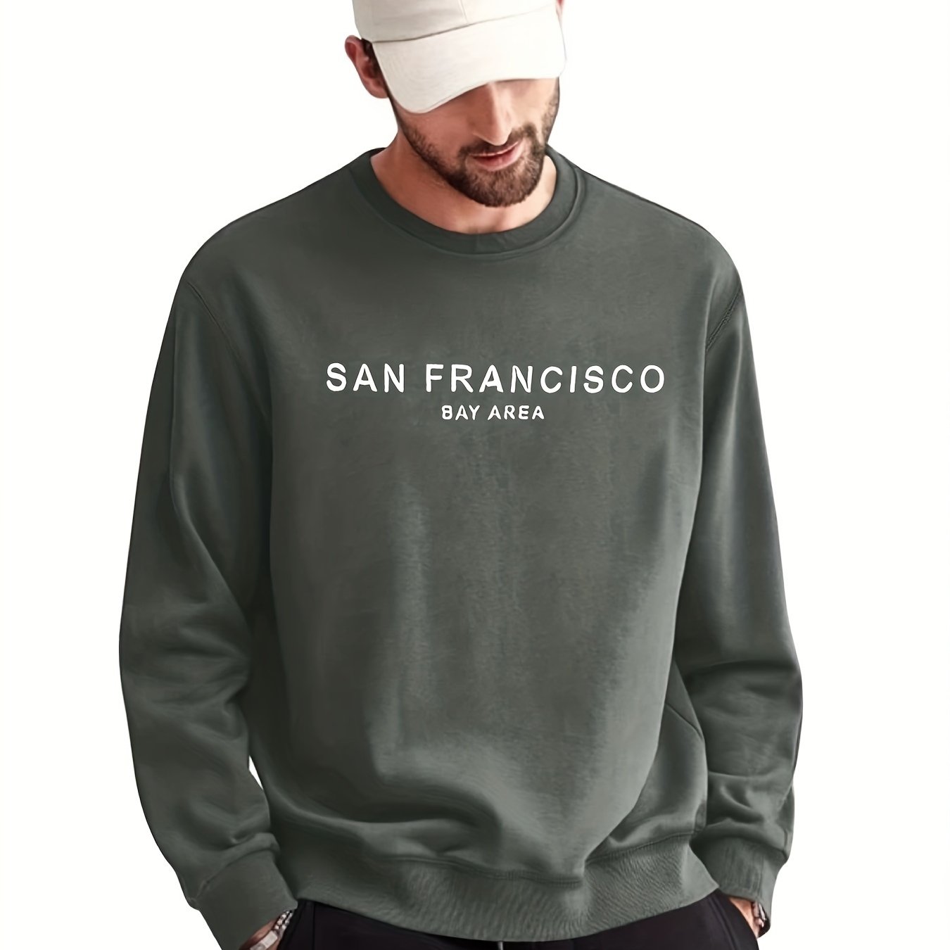San Francisco Print Sweatshirt Men's Casual Graphic Crew Neck Pullover
