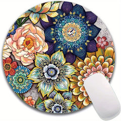 Floral Mouse Pad Textured Non Slip Rubber Base