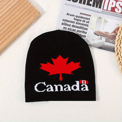 Maple Leaf Jacquard Knit Beanie