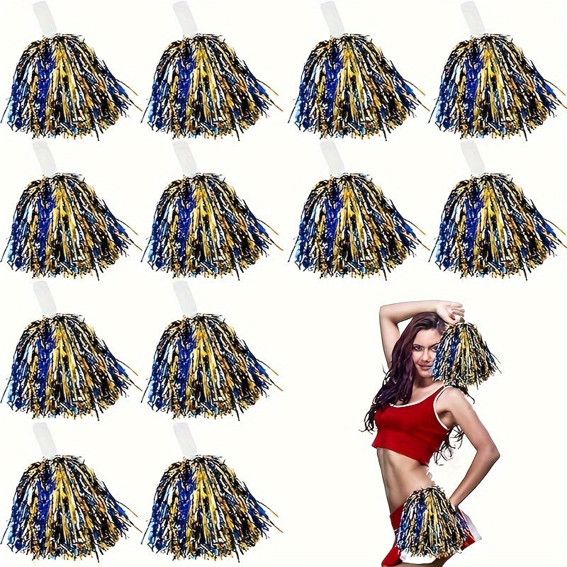 12pcs Cheering Poms Handheld Props Dancing Supplies Lightweight