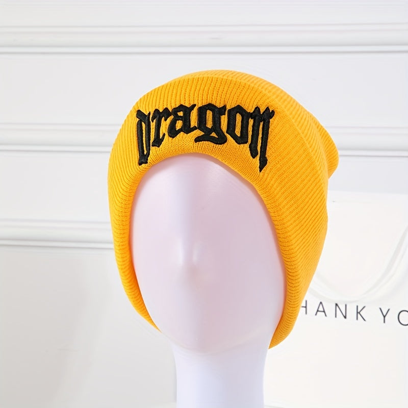 Embroidered Knitted Hat For Men Women Acrylic Fiber Cold Resistant Hat