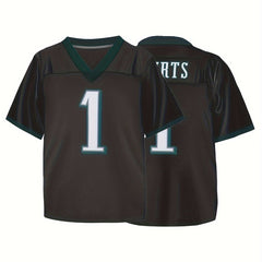 Boys Breathable Rugby Jersey V Neck Short Sleeves Football Shirt