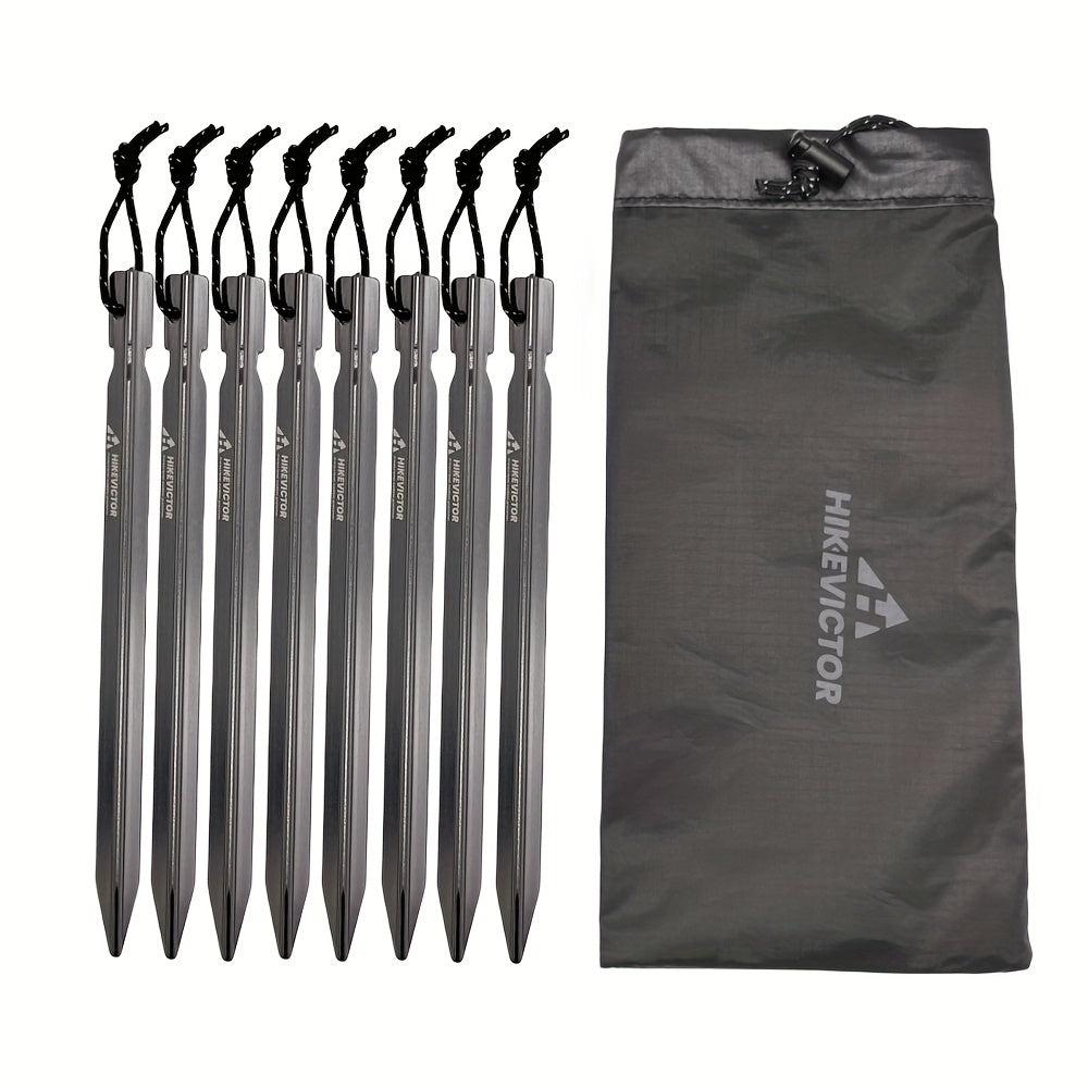 8pcs Aluminum Tent Stakes with Reflective Rope Lightweight Pegs