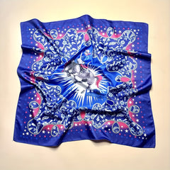 Purple Horse Cowgirl Print Square Scarf Vintage Bandana