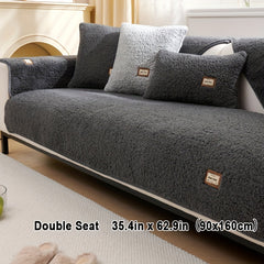Thickened Plush Sherpa Sofa Slipcover - Furniture Protector Dog Friendly