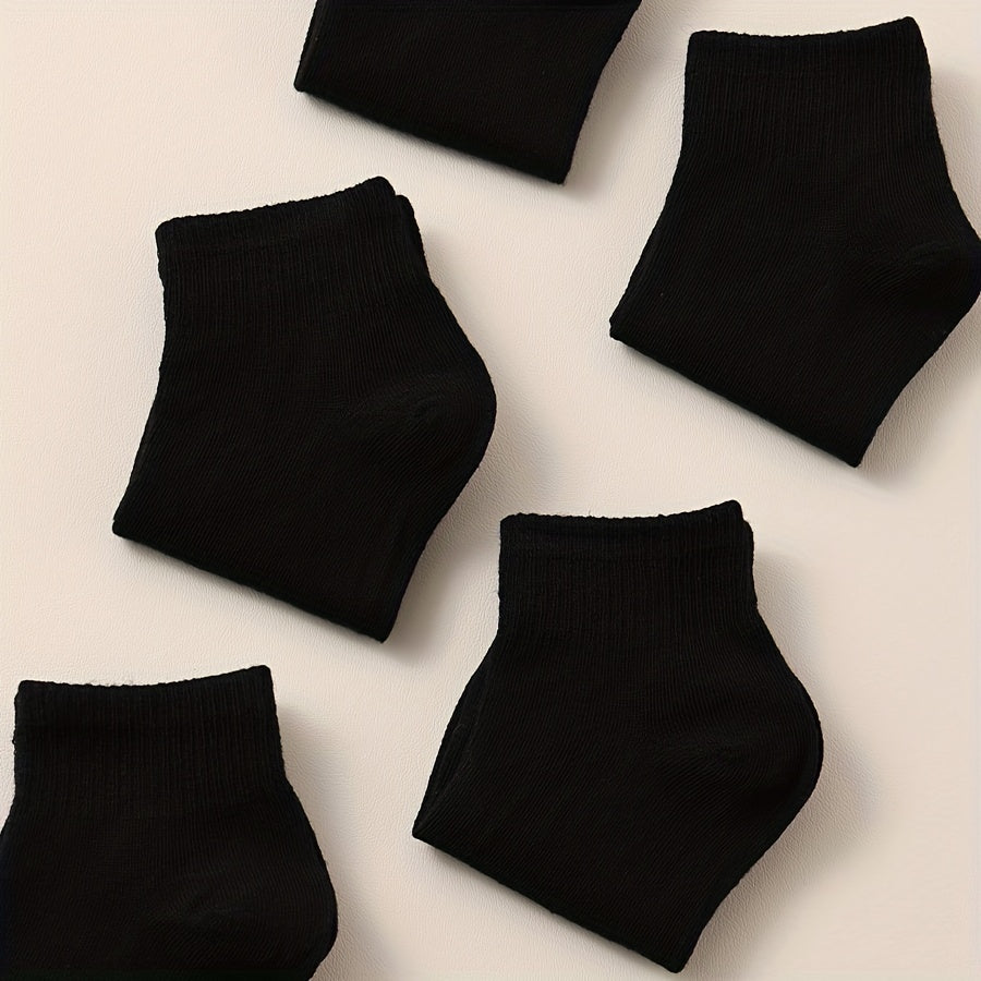 8 Pairs Solid Crew Socks Women's Stockings & Hosiery