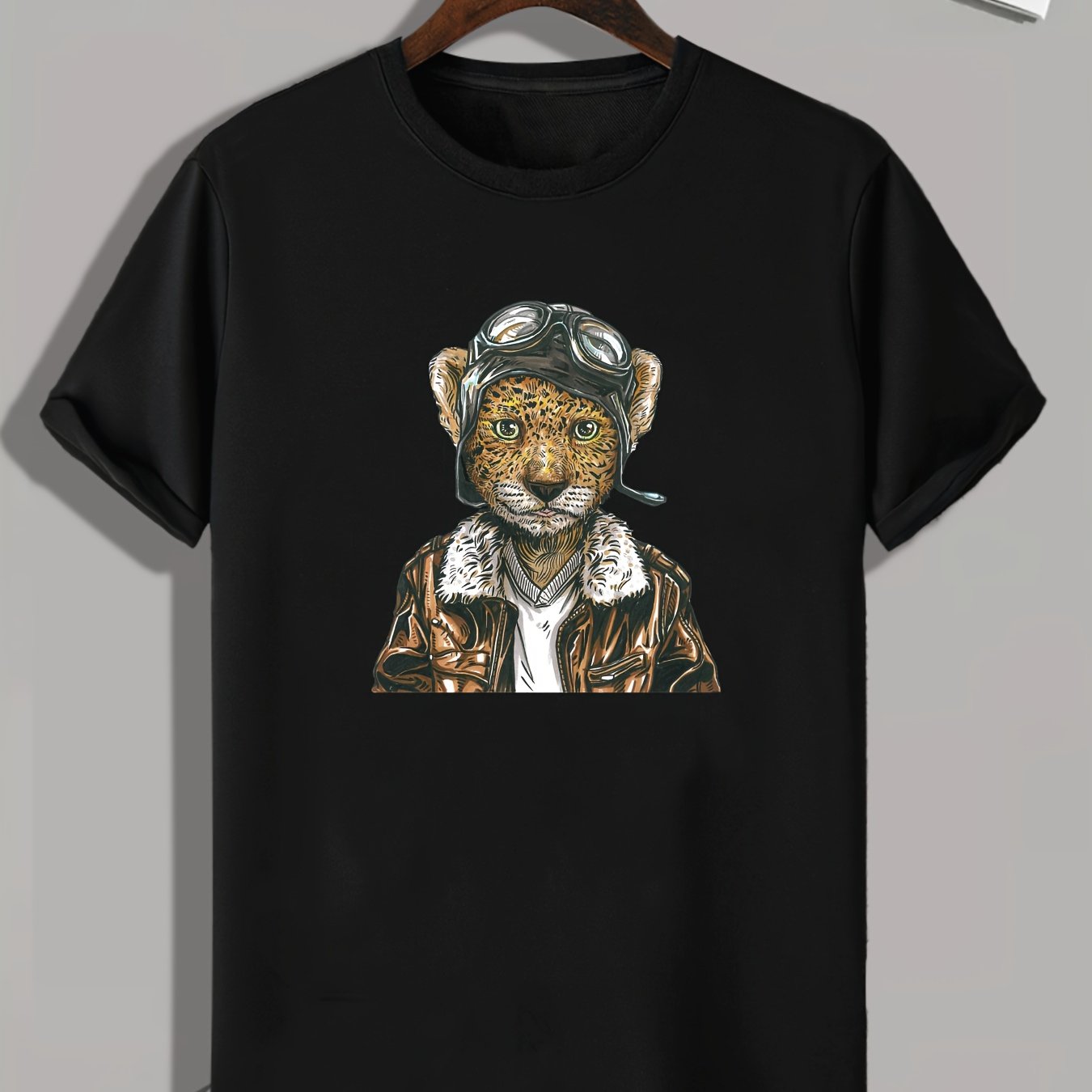 Leopard Print Men's Graphic T shirt Casual Comfy Tees For Summer