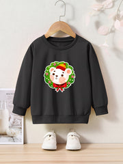 Bear Graphic Pullover Girls Sweatshirt Kids Christmas Party