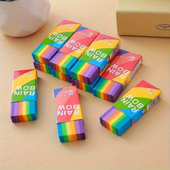 Rainbow Erasers with Handle Heavy Duty No Residue Eraser for Drawing Coloring