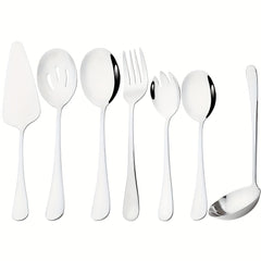 7Pcs Stainless Steel Cutlery Set Dinnerware Kitchen Tableware Set