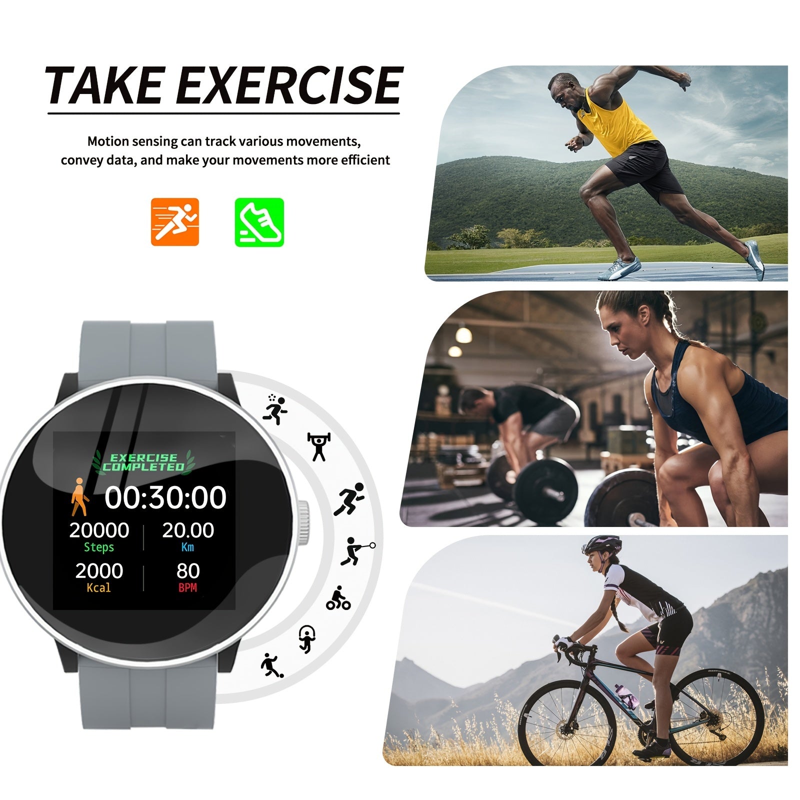 Sports Smart Watch with Call Answering Exercise Tracker