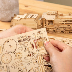 3D Wooden Mechanical Car Kit Self Build Educational Model with Carriage