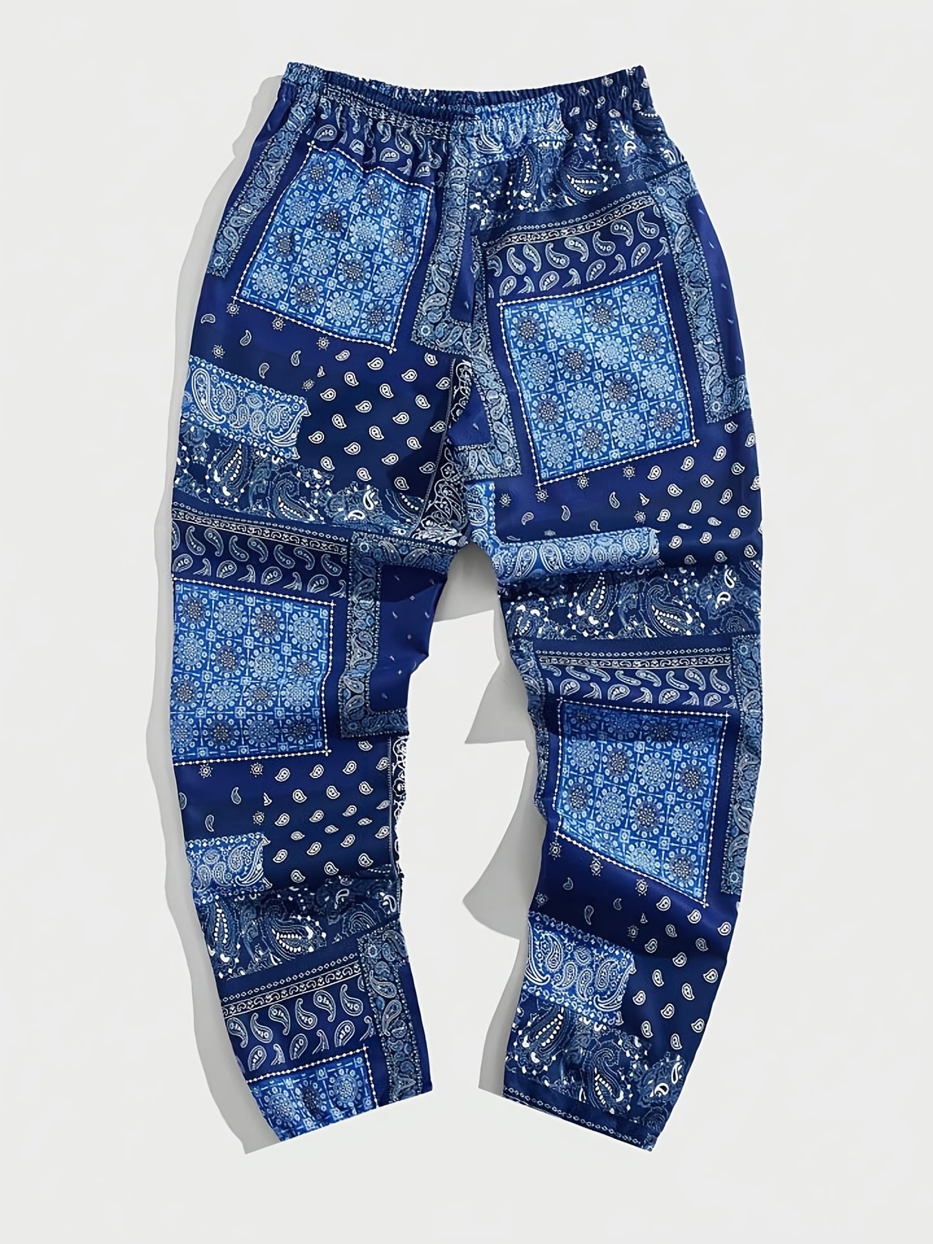 Paisley Bandana Pattern Drawstring Sweatpants Loose Fit Pants