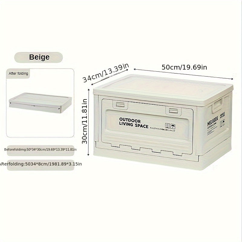 1pc Garden Camping Car Trunk Plastic Storage Box Foldable Storage Box