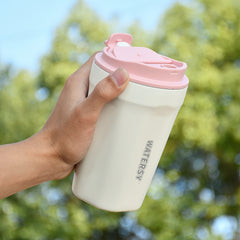 WATERSY 380ml Stainless Steel Coffee Mug with Lid and Strap