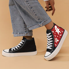 Christmas Gingerbread Print Canvas Sneakers